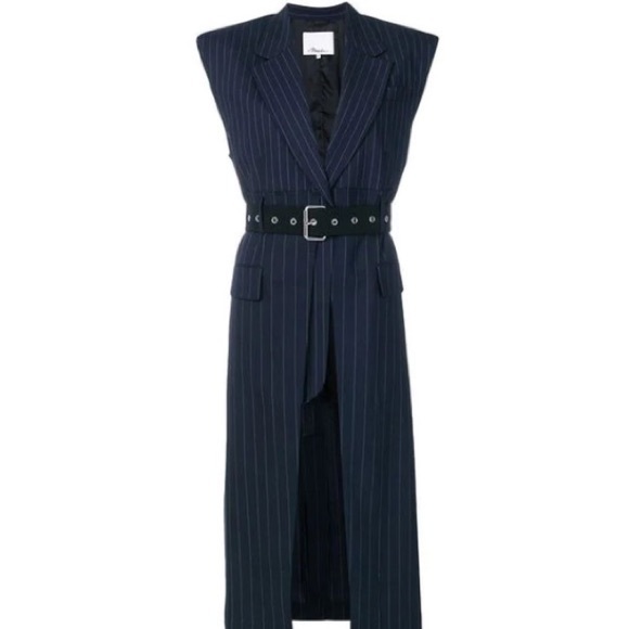 3.1 Phillip Lim Jackets & Blazers - 3.1 Phillip Lim Pinstripe Belted Vest